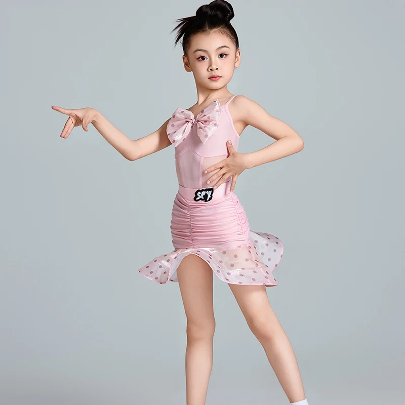 

2025 New Latin Dance Professional Dress Girls Rumba Chacha Latin Dance Costume Children'S Competition Dancing Dresses SL12680