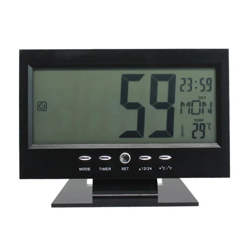 Perpetual Calendar Hygrometer Weather Thermometer Backlight Digital Snooze Table Decoration Creative Voice Control Alarm Clock