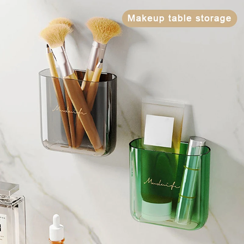 

Wall Self-adhesive Storage Rack Toothpaste Holder Water Drain Bathroom Shelf Wall-mounted Electric Toothbrush Organizer