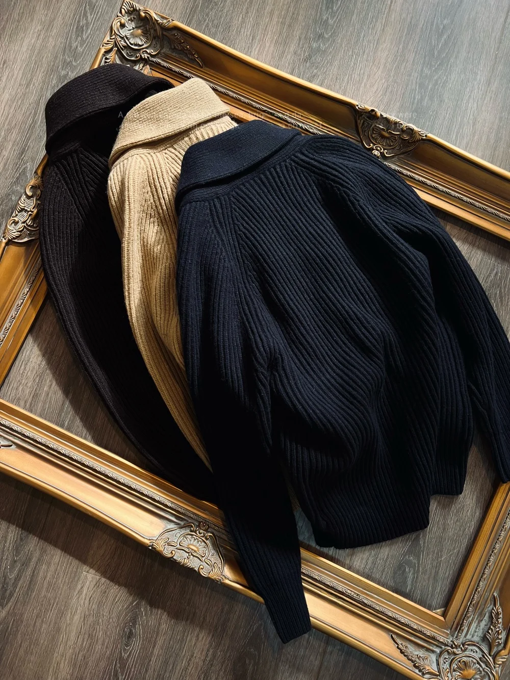 Classic 920s awl Collar Cardigan Heavy Knitted Wool Blend Sweater Faion Urban Sle Long Sve Thiened Autumn Wear