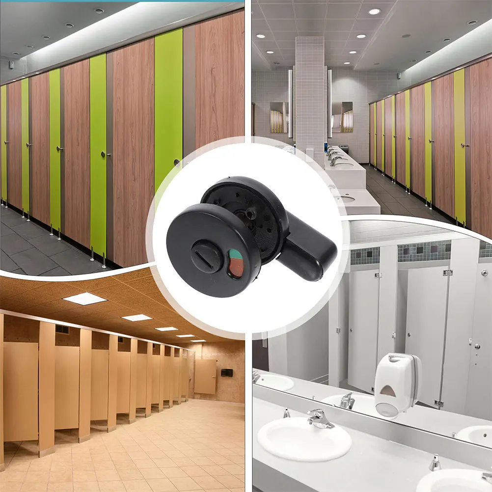 

3pcs Door Lock Bolt For Public Restroom Partition Vacant Occupied Indicator Privacy Lock Bathroom Handle Commercial Door Knob