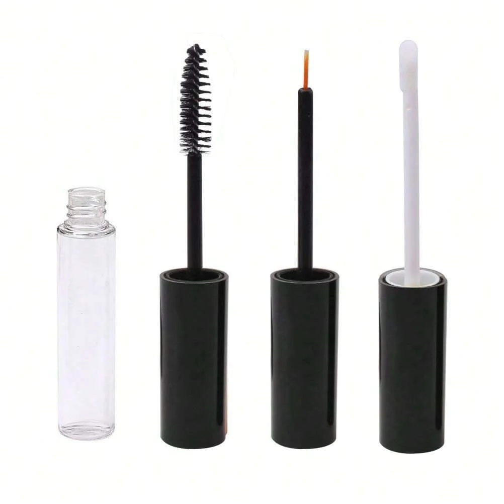 1/3pcs + 3 accessories 10ml empty mascara, eyeliner and lip gloss tubes with 3 funnels