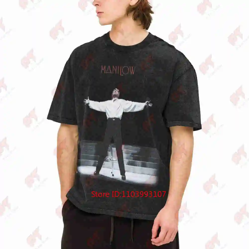 1994 Barry Manilow Concert Stage Pose Vintage Washed Tee Pure Cotton T-Shirt