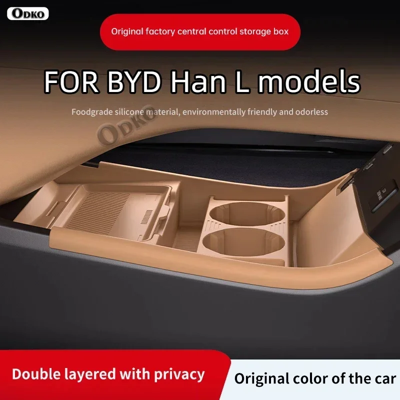 

Силиконовый ящик для хранения 2025, модели BYD Han L, модификация центральной консоли, противоскользящая накладка, аксессуары, украшение-органайзер