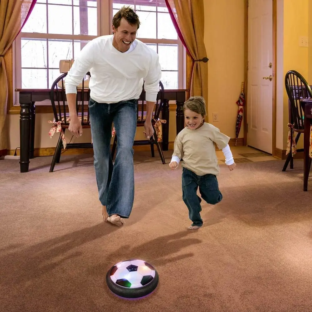 Kids Sport Toys LED Hover Football,Gifts for Boys Girls 3 4 5 6 7 8 12 Year Old ,Air Power Soccer Ball Indoor Outdoor Game