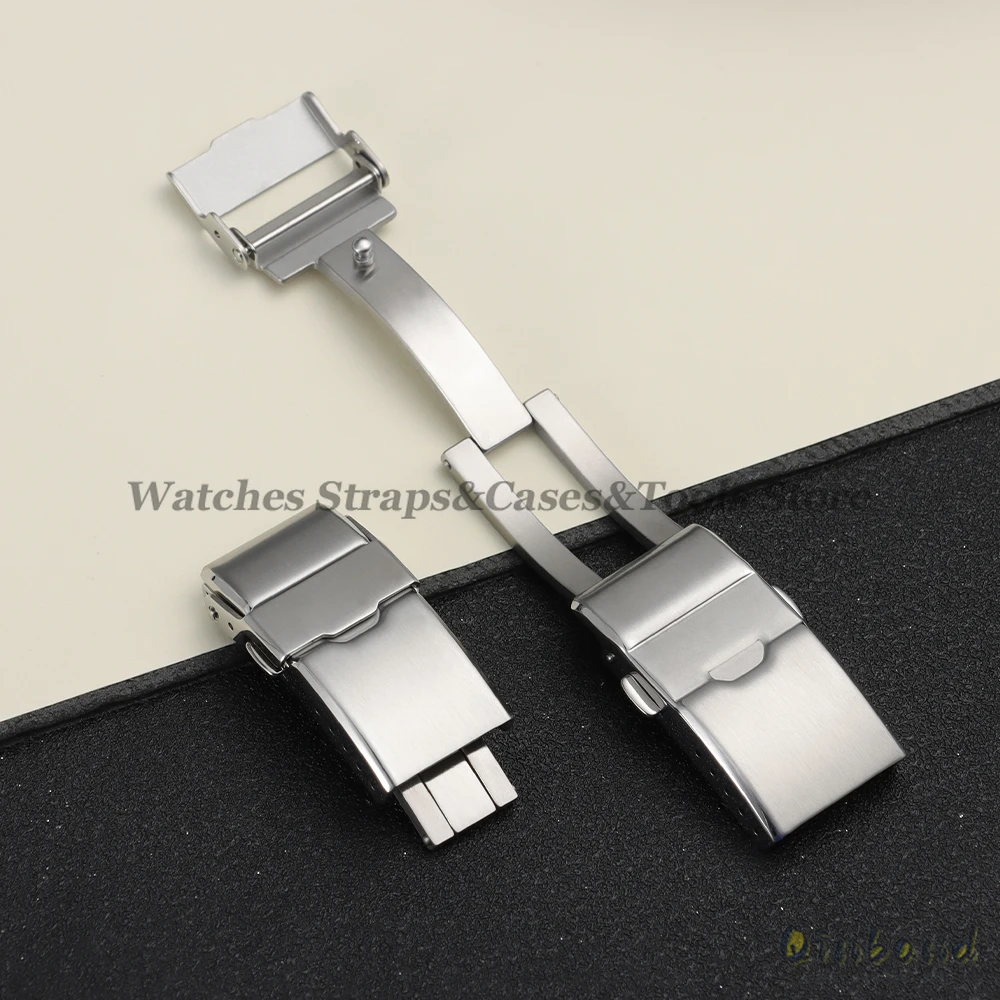 Watch Buckle 16mm 18mm Stainless Steel Folding Clasp for Breitling for Seiko Watchband Solid Metal Men Silver Button Accessories image 6