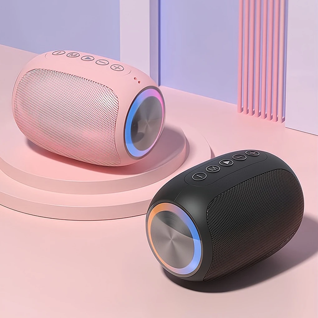 سمّاعات بلوتوث 360 °   مكبر صوت لاسلكي محمول بصوت ستيريو مع وضع راديو يدعم تشغيل بطاقة TF