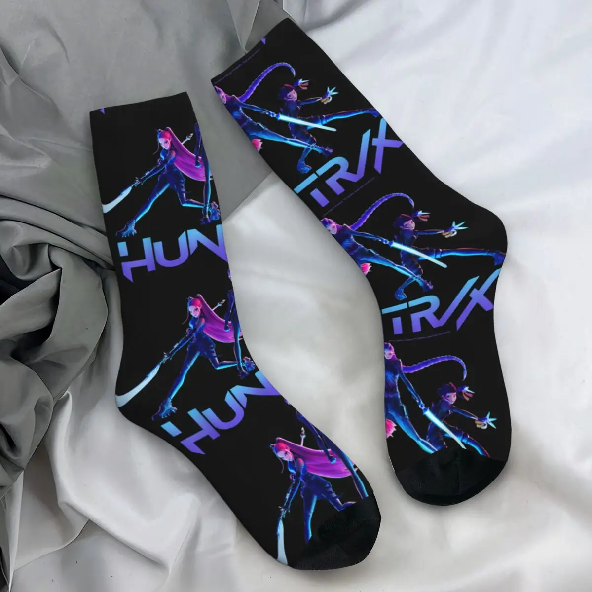 

Women Men Socks Demon Hunters Ready For Battle Epic Poses Stockings Spring High Quality Socks Custom Outdoor Non Skid Socks