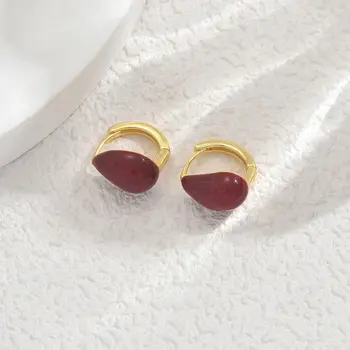 6 最佳銷售 酒紅色耳環 - №1