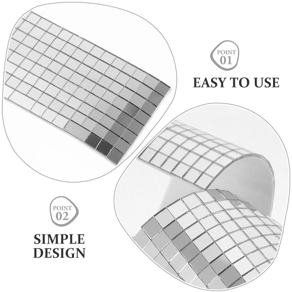 

4 Bags Color Square Flatback Adhesive Acrylic Diy Craft Mosaic Wall Decor Stickers For Home Ktv Bathroom Garden Mosaic Wall