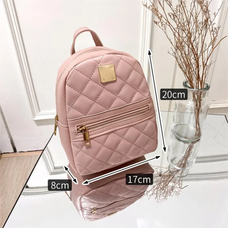 Embroidery small backpack ladies bags Korean version of the girls small schoolbag schoolbag one piece of foreign solid color lov