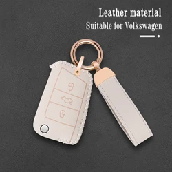 Leather Car Flip Key Case Cover Shell for VW Volkswagen Golf 7 MK7 Tiguan MK2 For Seat Ateca Leon FR Ibiza Skoda Octavia Kodiaq