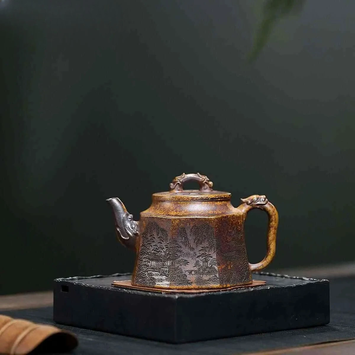 

300ml Vintage Yixing Purple Clay Teapots Handmade Ryuzun Pot Raw Ore Keel Gold Sand Mud Tea Maker Kettle Strainer Zisha Tea Set