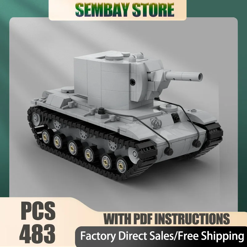 

Armored Car Model Moc Building Bricks Modular KV-2 Military Trank Model Technology Blocks Christmas DIY Toy Construction Gifts