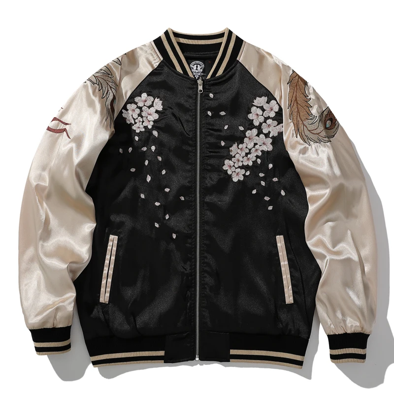 Jacket spring and autumn new Suzaku high-end embroidery men's and women's coats baseball jersey Chinese retro fashion versatile