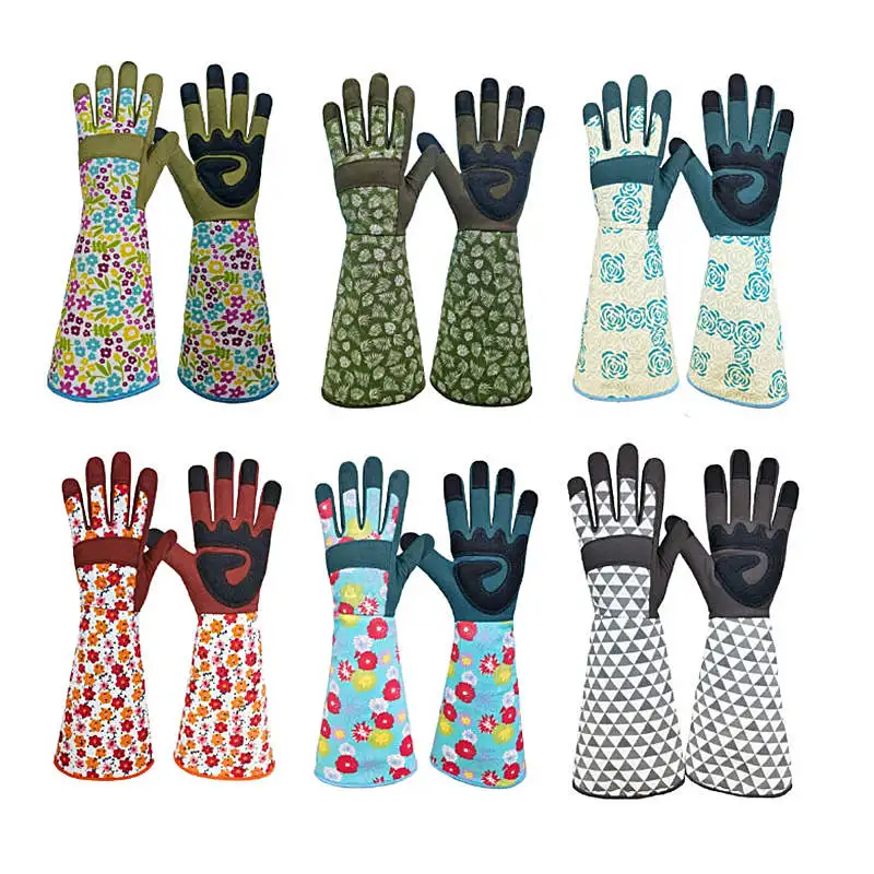 Women's Long Sleeve Gardening Gloves Polyester Light Protective Hand Wash Care Imported For Yard & Outdoor Work