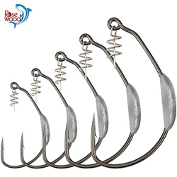 RoseWood 5/0 7/0 10/0 Heavy Duty Wide Gap Weighted Swimbait Hook With Centering Pin Offset Fishing Hooks Trout Bass Pike Tackle