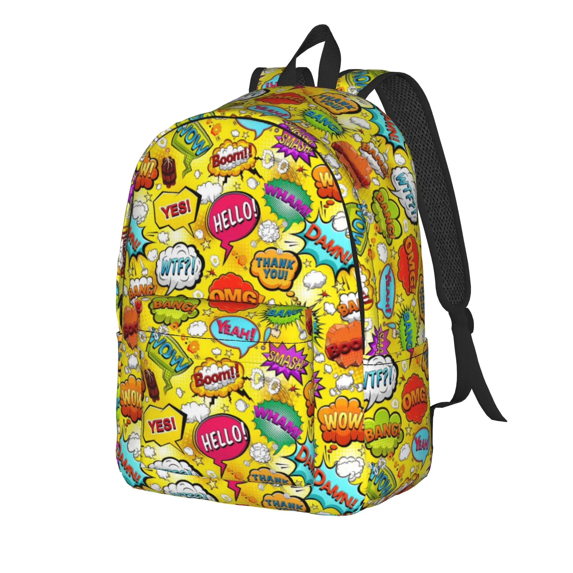 Comic Speech Bubbles   ()(5) Backpack Women  Large Backpacks Polyester Cool High School Bags University High Quality Rucksack