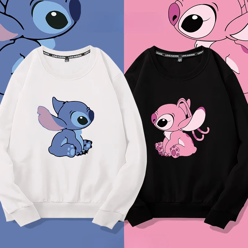 

Disney Stitch Cartoon Animation Around Round Neck Sweater Casual Fashion Autumn and Winter Tops Streetwear Women