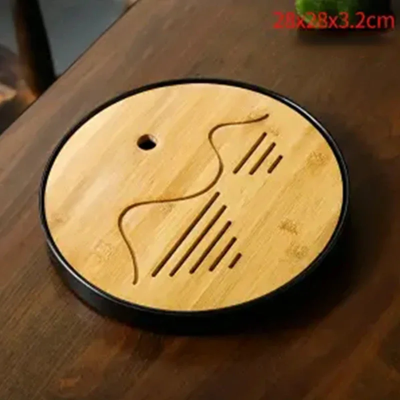 1Pcs Bamboo Tea Tray Kungfu Serving Chinese Ceremony High Quality Table Accessories Dry Bubble Plate Portable