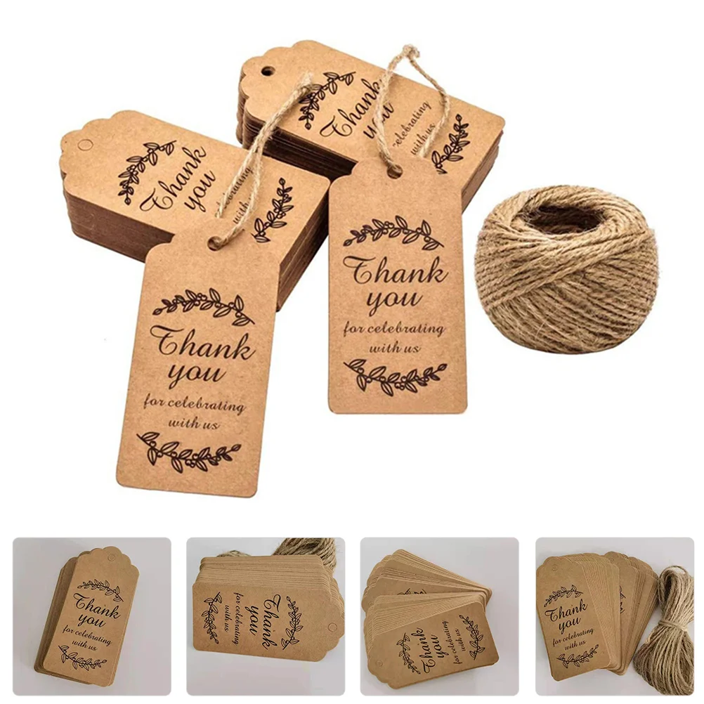 

100pcs Kraft Paper Hang Tags Wedding Gift Christmas DIY Thank Baby Shower Decorative Paper Tags for Gifts Price