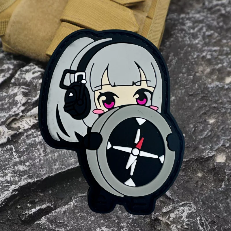 Directional Commander Patch PVC Girl Hook&Loop Armband Tactical Morale Badge Backpack Decorative Stickers Patches for Clothing