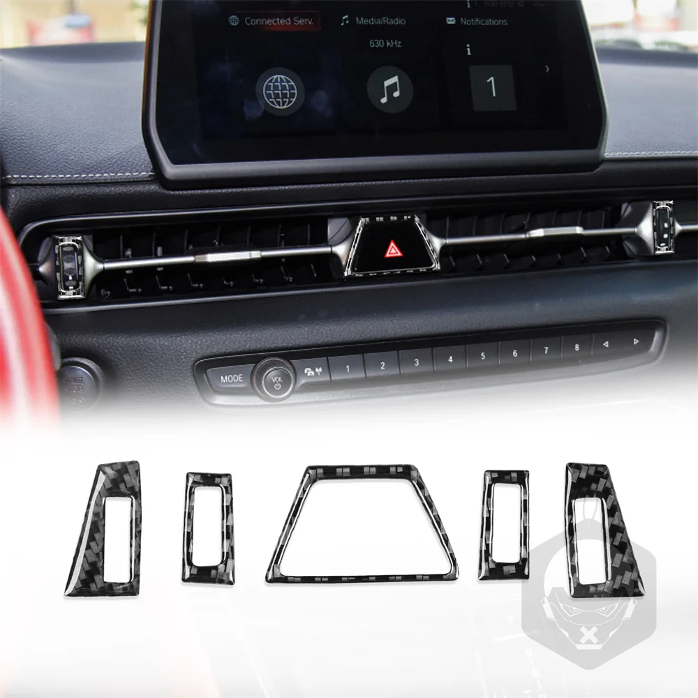 

5pcs Suitable For Toyota Supra a90 19-22 Central Control Air Outlet Carbon Fiber Decorative Stickers Long Service Life Practical