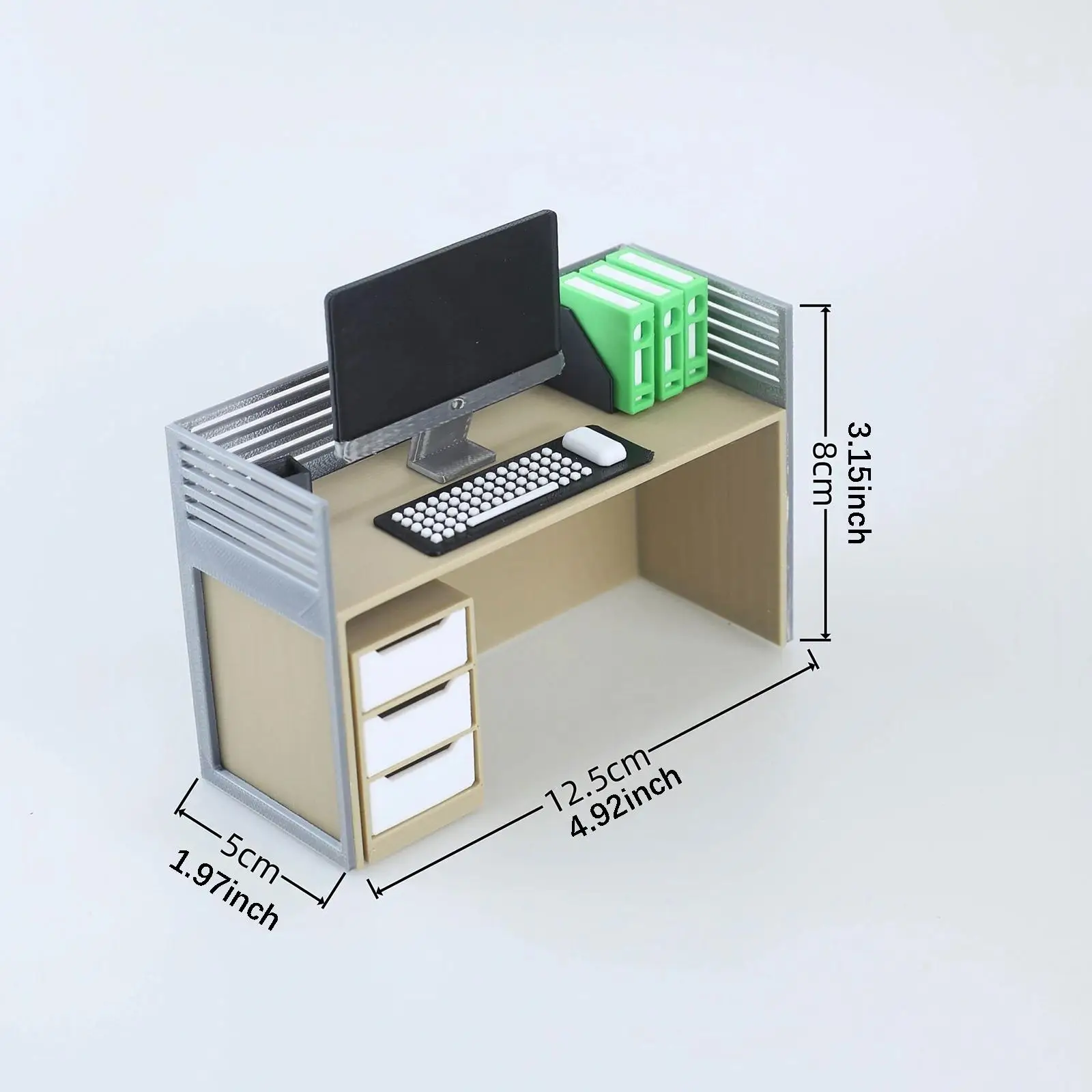 Miniature Furniture Desk and Chair Set 1 12 Scale Office Workspace Accessories for Doll House Modern Decor