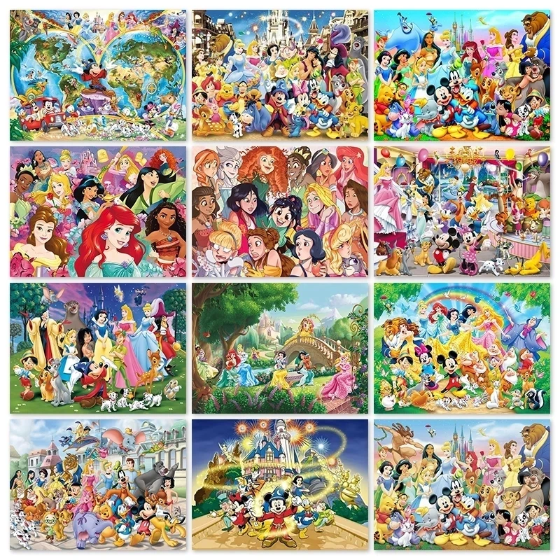 

1000 Piece Jigsaw Puzzle Disney Cartoon Princess Children's Puzzle Puzzle Game Holiday Gift Preferred Cartoon Family