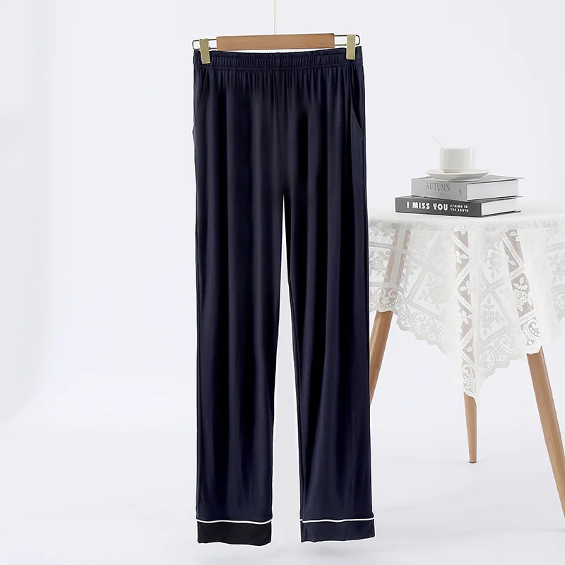 Men's Simple Casual Pajamas Pants Modal Spring and Autumn Loose Soft and Fashionable Sleepwear Home Wear Ladies Nightwear