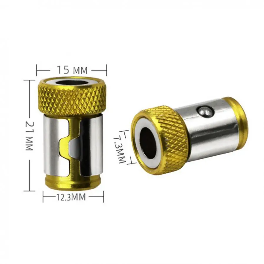 2pcs Bit Magnetizer Magnetic Bit Holder Alloy Electric Magnetic Ring Screwdriver Bit Head Strong Non-slip Magnet Ring