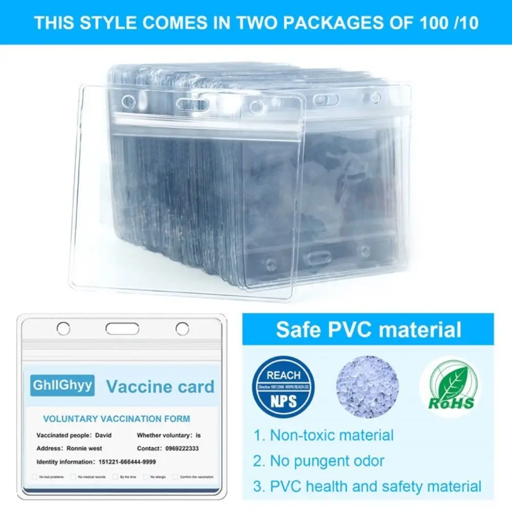 

1PC New PVC Sealed Card Sleeve Transparent Waterproof ID Card Badge Holder Vertical/Horizontal Name Card Protector Cover