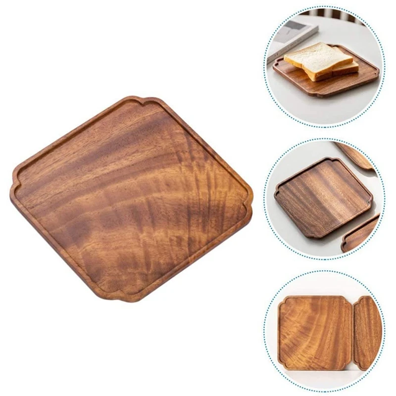 Promotion! Wooden Serving Plate Decorative Wood Tray Square Wooden Food Serving Tray Food Service Platter Dish Table Decoration