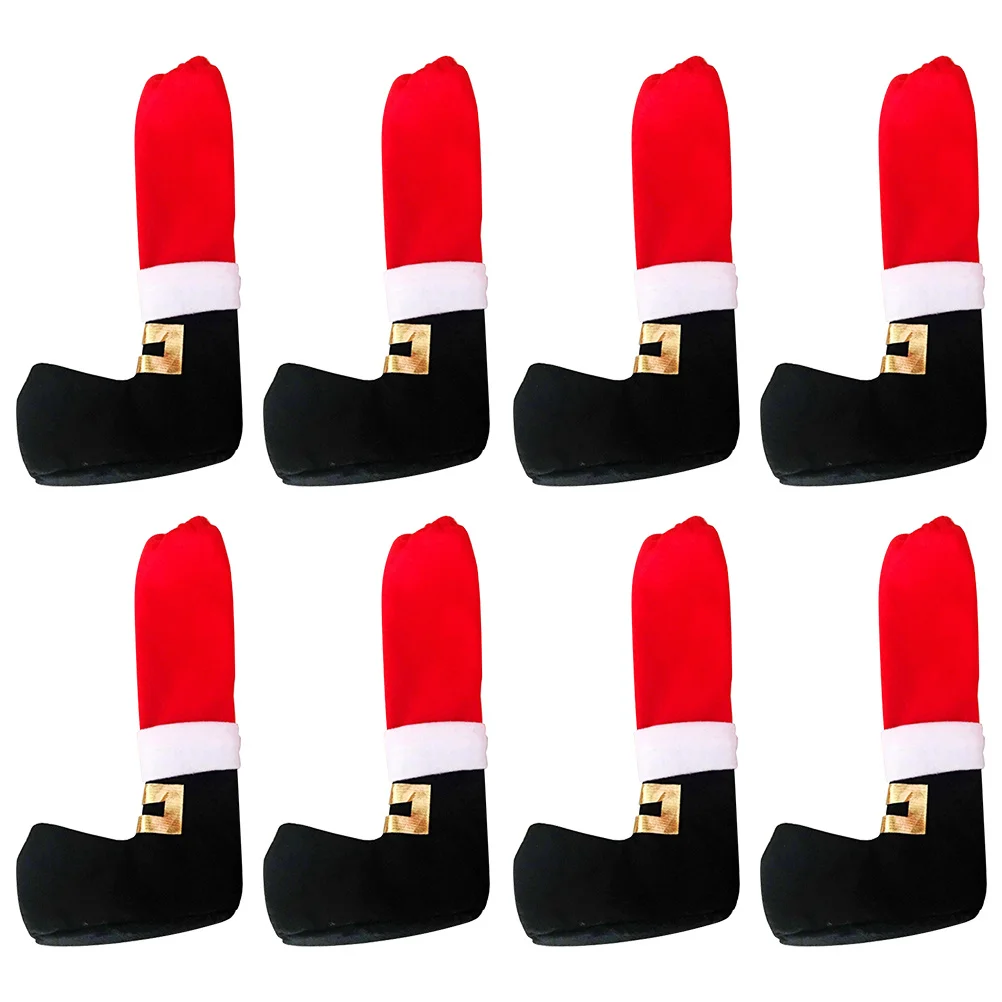

8Pcs Christmas Theme Chair Feet Covers Furniture Protectors Lively Festive Atmosphere Easy to Wear for Home Apartment