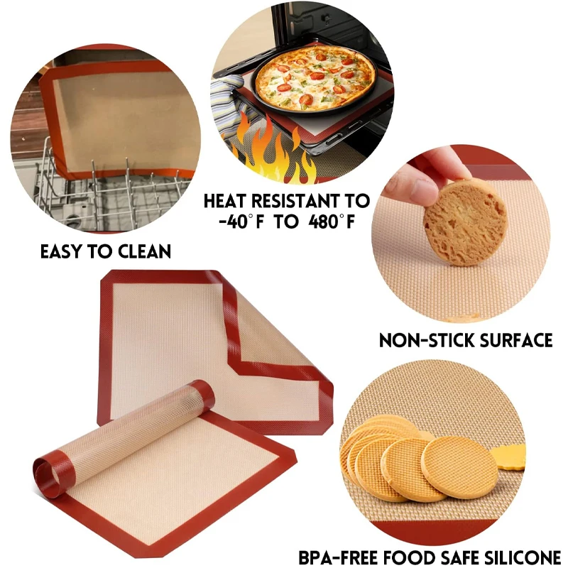 Silicone Baking Mat for Cookie Sheet -  Non Stick Sheet Mat - Professional Grade Liner Sheets