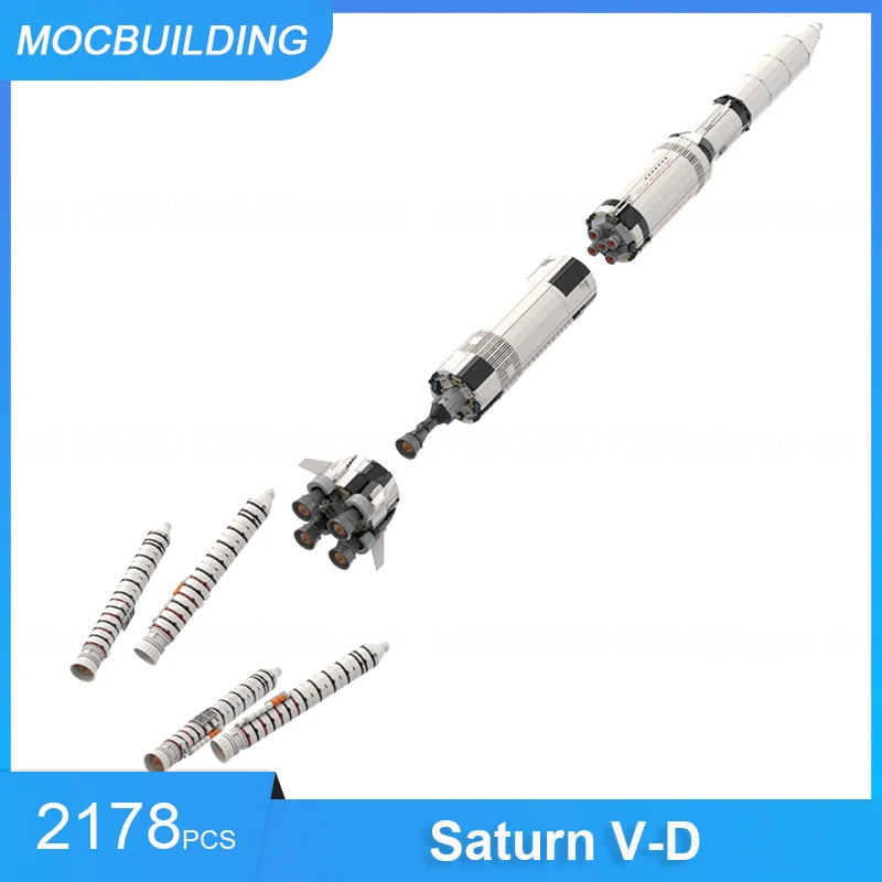 Bloques de construcción MOC Saturno V-D modelo DIY montar ladrillos serie espacial colección creativa educativa juguetes de exhibición regalos 2178 Uds