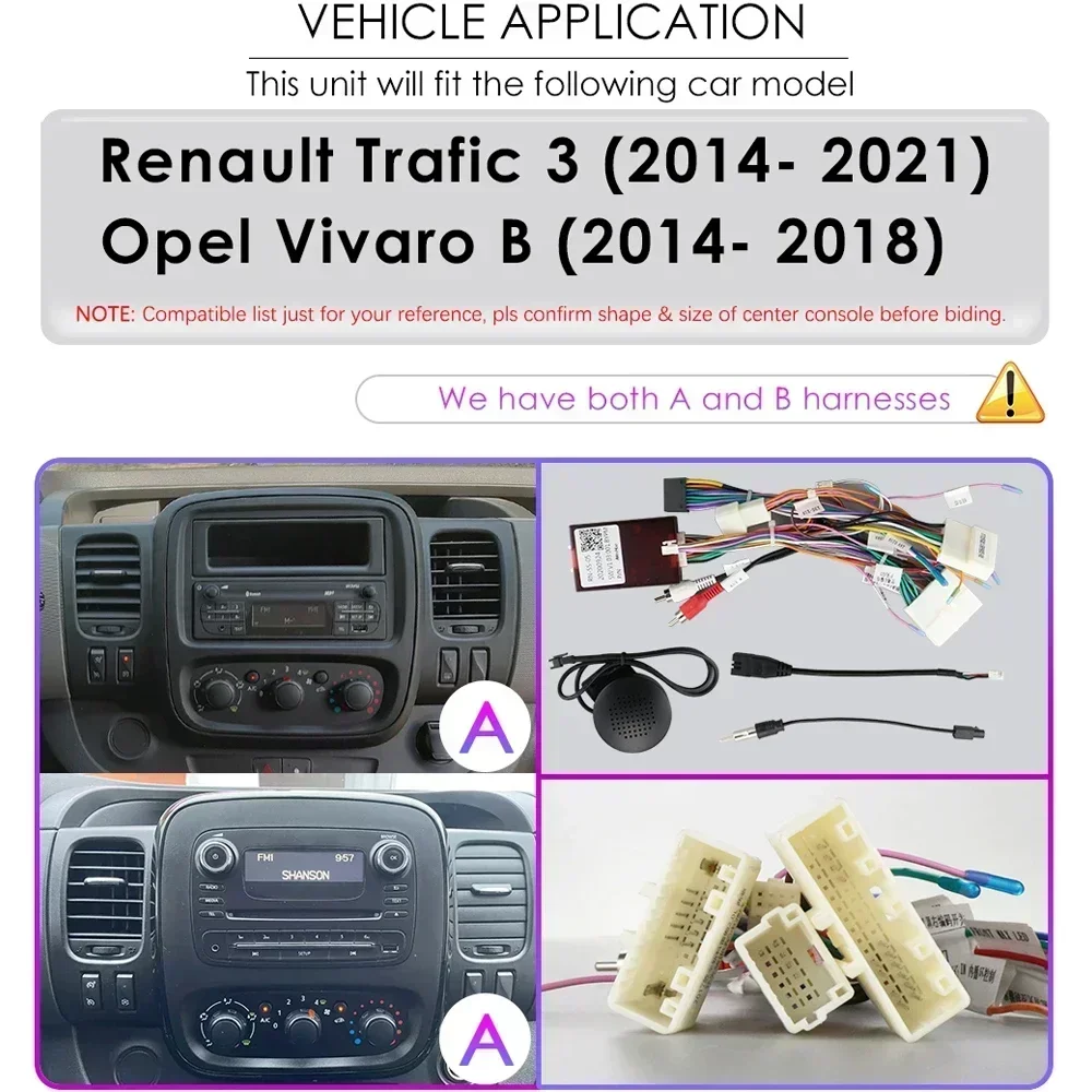 Android 12 Car Radio GPS for Renault Traffic 3 2014 - 2021 Opel Vivaro B 2014 - 2018 Multimedia Video Player Navigation Carplay