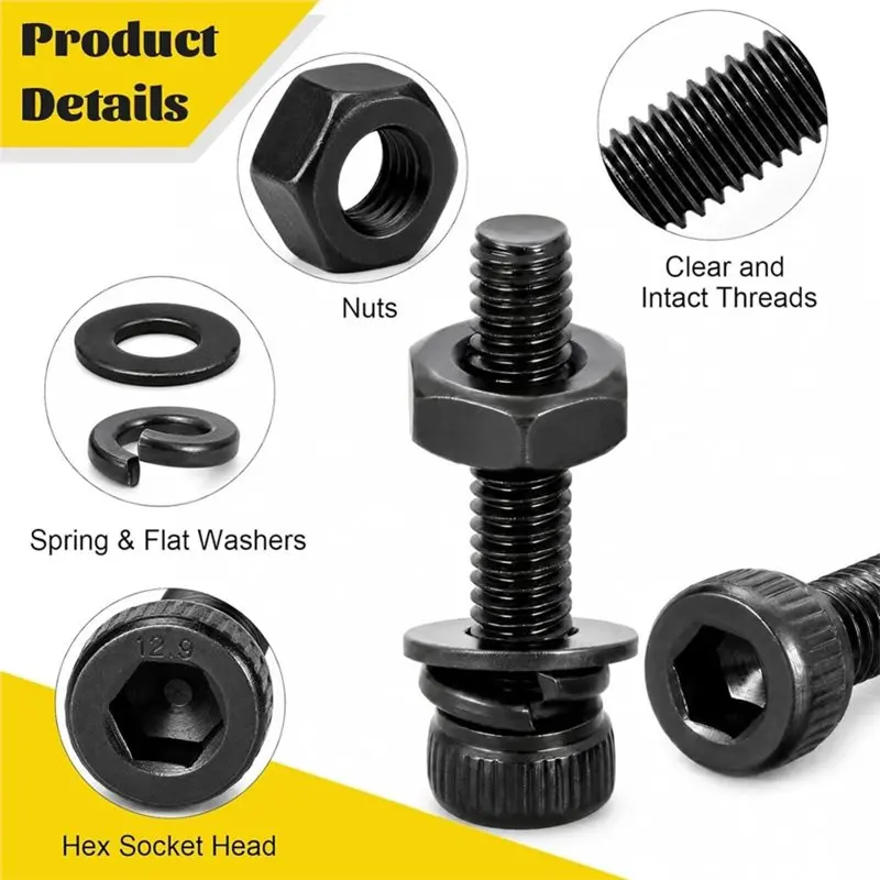DTA4-750PCS M3 Screws Assortment Kit, M3x6/8/10/12/16/20/25/30 Mm Hex Socket Head Bolts For 3D Printer,DIY