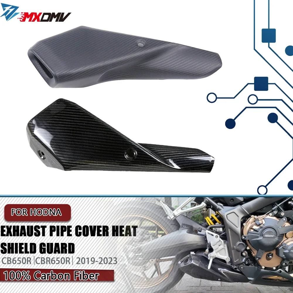 Osłona rury wydechowej z włókna węglowego Honda CB650R Osłona termiczna Osłona osłony Osłona owiewki Panel Moto Parts CBR650R 2019-2023