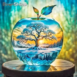 Evershine 5D Diamond Painting Apple Diamond Mosaic Snow Landscape Full Square Embroidery Picture Rhinestones Home Decor