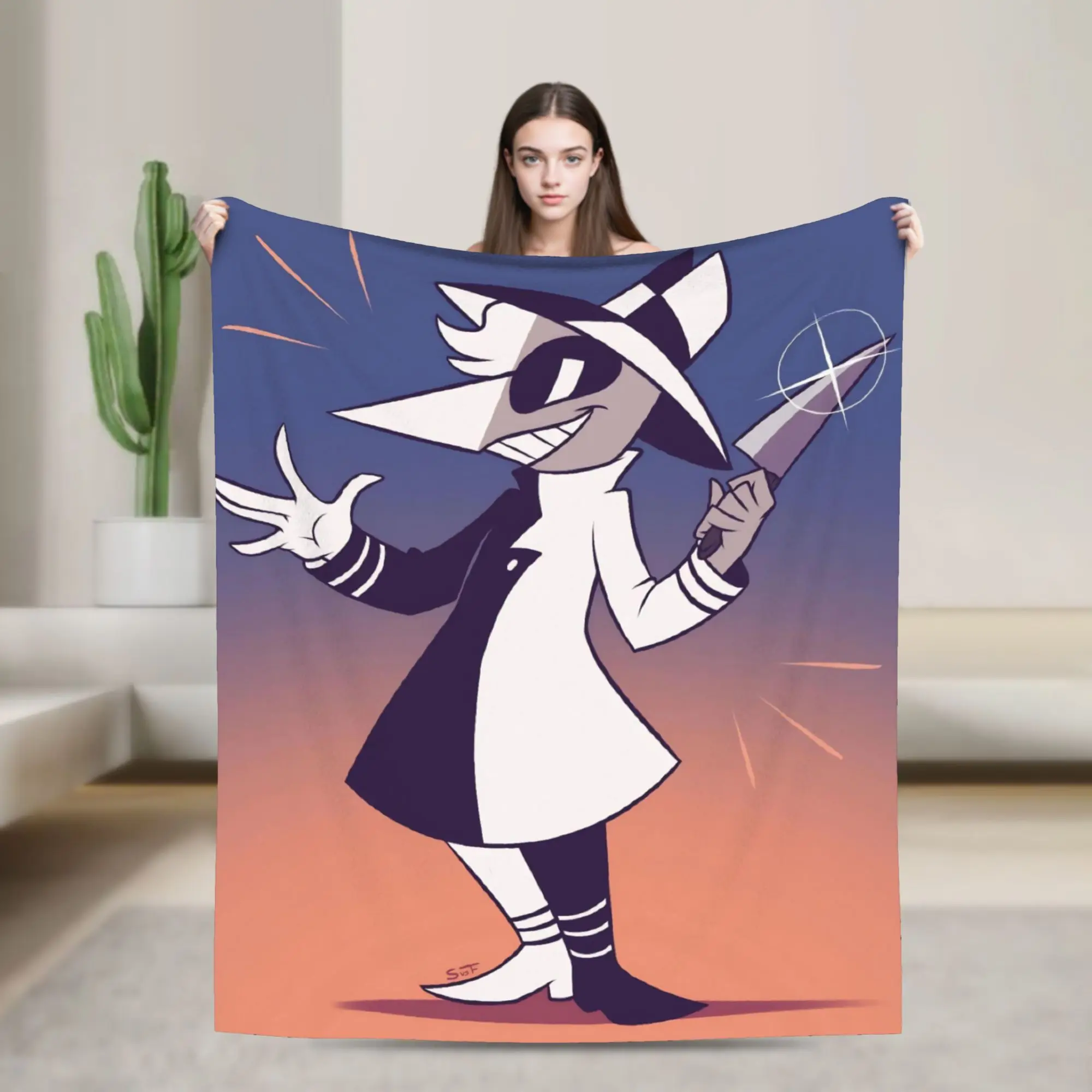 Spys Manga Knitted Blanket   Wool Throw Blankets Airplane Travel Portable Soft Warm Bedsprea