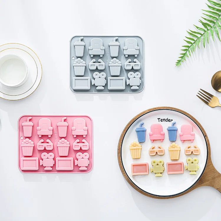 

12 Cavity Cinema Theme Silicone Mold Popcorn Fondant Candy Chocolate Mould Fudge Dessert Epoxy Mold Cake Decorating Tools