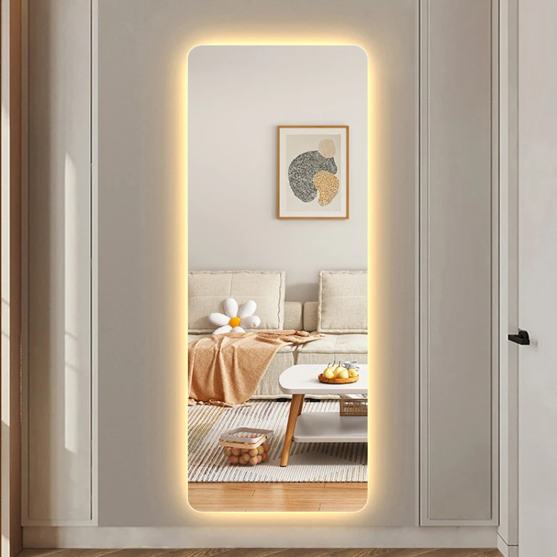 Mirror wall explosion-proof self-adhesive tape lamp fitting mirror home wall-hung luxury porch smart LED full-length mirror