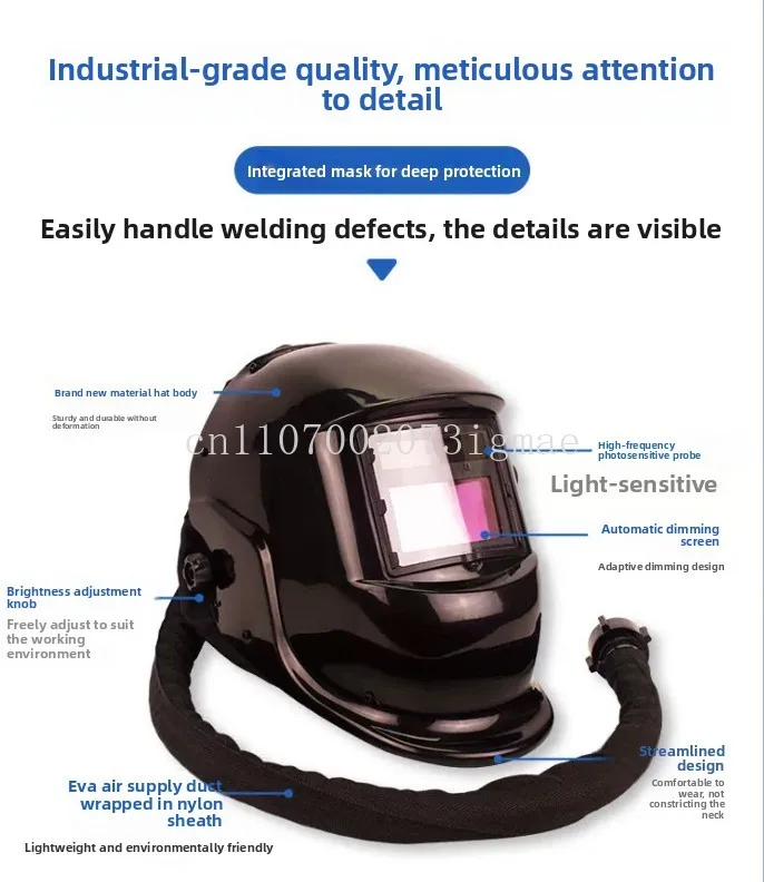Positive Pressure Powered Air Purifying Respirator Welding Mask Auto Darkening Argon Arc Welding Glasses Welding Helmet