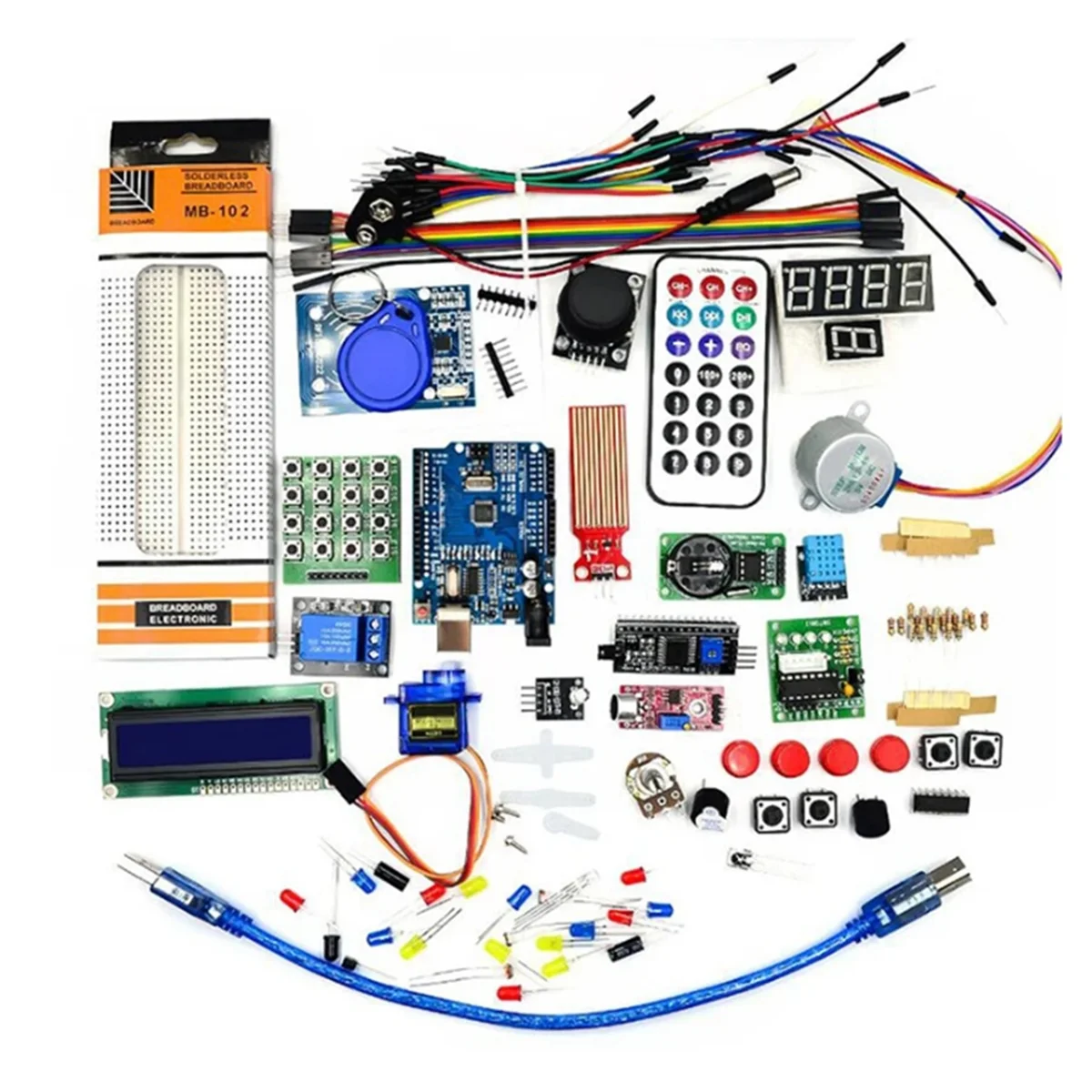 

Suitable for Arduino UNO R3 Development Board RFID Starter Kit Upgraded Version Stepper Motor Learning Kit