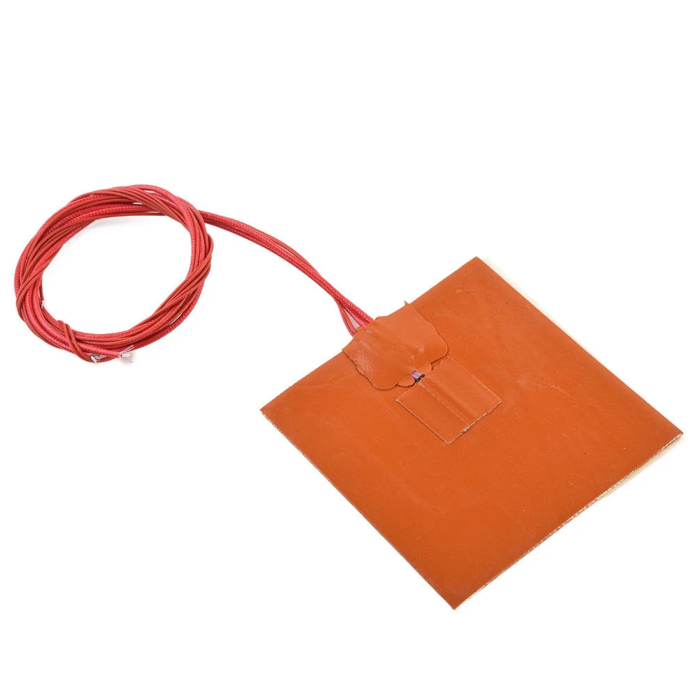Heating Mat Silicone Heating Pad 100x100mm 1pc 24V 60W Flexible For Printer Heated Bed Orange Square Practical