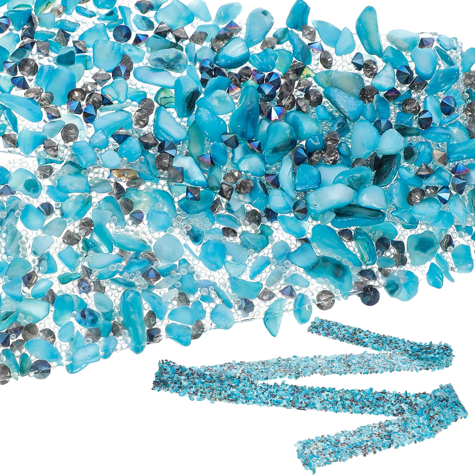 

Crushed Stone Crystal Ribbon Blue Costume Trim Multi Function Craft Supplies Car Gift Phone Decoration