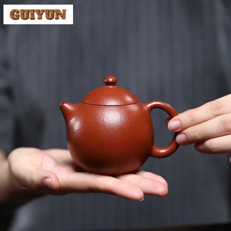 

100ml Creative Yixing Purple Clay Teapots Handmade Dragon Egg Pot Raw Ore Zhu Mud Tea Soaking Kettle Chinese Zisha Tea Set Craft