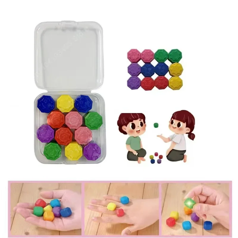 12pcs/box Korea Traditional Play Game Gonggi Jack Stone Pebbles Sets Exercise Colorful Fun Stress Relief Toy For Adults Kids