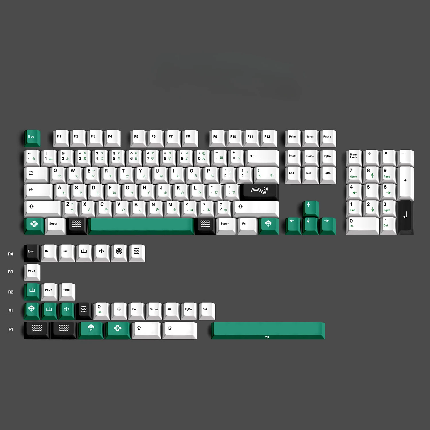 

Shanshui 134, PBT, оригинальная высота, полная пятисторонняя сублимация, 104 9887, механические колпачки для клавиатуры